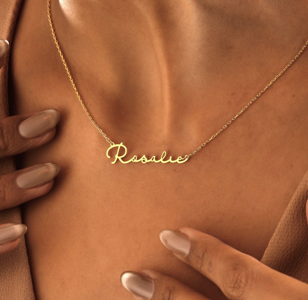 Custom Name Necklace, Gold Plated