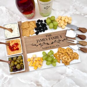 Personalised Marble and Bamboo Serving Board